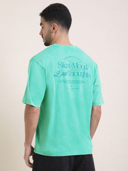 Difference of Opinion - Mens Green Oversized Acid Wash T-Shirt