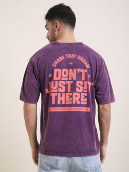 Difference of Opinion - Mens Lavender Oversized Acid Wash T-Shirt