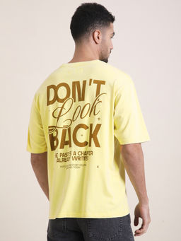 Difference of Opinion - Mens Yellow Oversized Acid Wash T-Shirt
