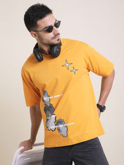 Difference of Opinion - Mens Orange Oversized Short Sleeve T-Shirt