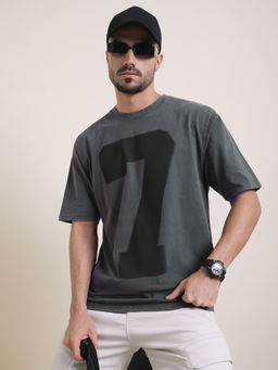 Difference of Opinion - Mens Grey Oversized Acid Wash TShirt