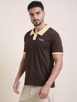 Difference of Opinion - Mens Brown Relaxed Fit Polo T-Shirt