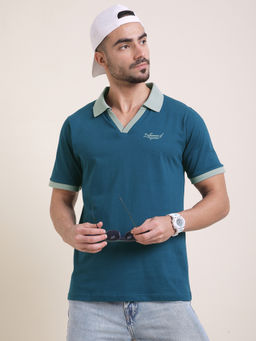 Difference of Opinion - Mens Blue Relaxed Fit Polo T-Shirt
