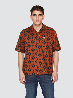 Wrangler - Men Rust Printed Resort Fit Shirt