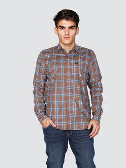Wrangler - Men Brown Checked Regular Fit Shirt