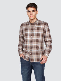Wrangler - Men Brown Checked Regular Fit Shirt
