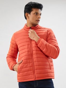Spykar - Rust Solid Straight Fit Puffer Jackets for Men