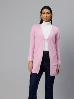 Pierre Carlo - Womens Purple Solid/Plain Cardigans