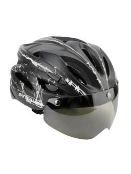 Strauss - White and Black Cycle Helmet with Magnetic Goggles