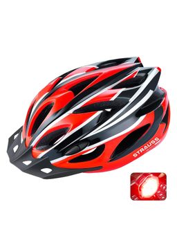 Strauss - Black and Red Cycling Helmet with Light