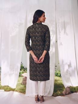 Rangita - Women Black Rayon Kurta