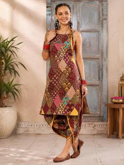 WineRed - Women Maroon Cotton Top and Pant