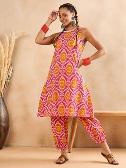 WineRed - Women Pink Cotton Top and Pant