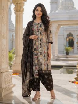 Rajnandini - Women White Cotton Kurta with Bottom and Dupatta