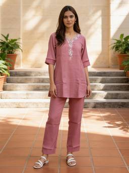 Rangita - Women Pink Viscose Kurta and Pant