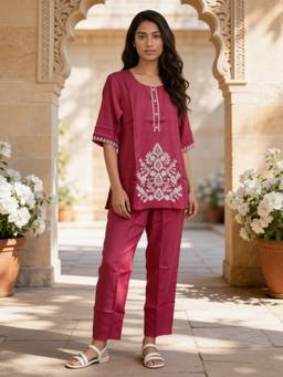 Rangita - Women Pink Viscose Kurta and Pant