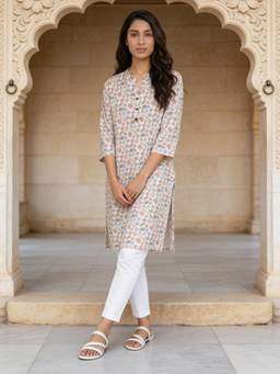 Rangita - Women Off White Rayon Kurta