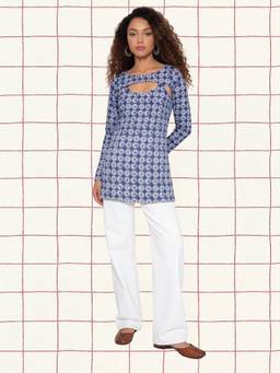 Rangita - Women Blue Cotton Tunic
