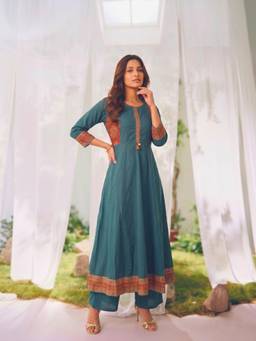 Rangita - Women Blue Rayon Kurta with Pant and Dupatta