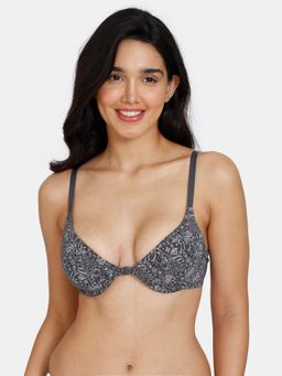 Zivame - Suns Bird Padded Wired 3-4th Coverage T-shirt Bra - Ebony Grey