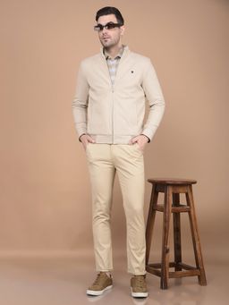 CRIMSOUNE CLUB - Mens Beige Stretchable Trousers
