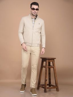 CRIMSOUNE CLUB - Mens Beige Solid Jacket
