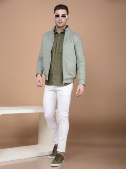 CRIMSOUNE CLUB - Men Green Solid Jacket