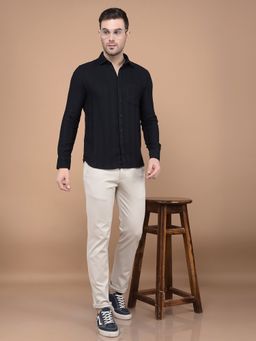 CRIMSOUNE CLUB - Men Navy Blue Stripes Shirt