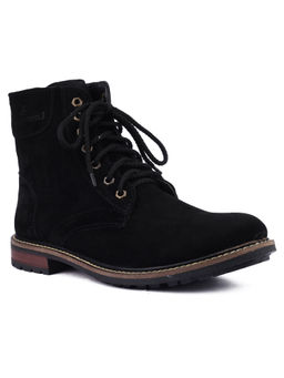 Louis Stitch - Solid Black Italian Suede Casual Boots