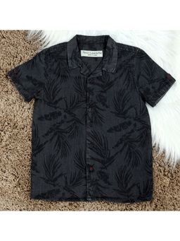 The Lion and the Fish - Boys Denim Printed Shadow Charcoal Shirt