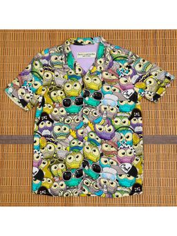 The Lion and the Fish - Boys Owl Printed Multi-Color Shirt