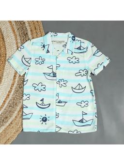 The Lion and the Fish - Boys Boat Printed Cloud Dancer Shirt