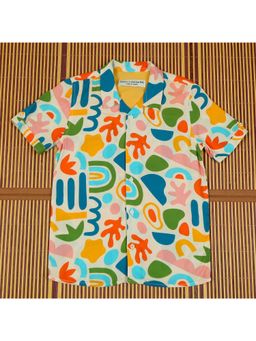 The Lion and the Fish - Boys Doodle Printed Multi Color Shirt