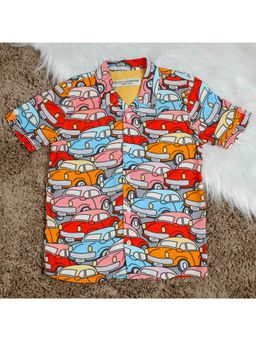 The Lion and the Fish - Boys Car Printed Multi Color Shirt