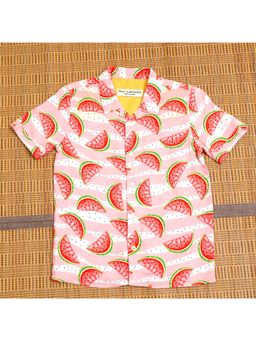The Lion and the Fish - Boys Fruit Printed Pink Red Shirt