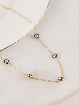 Palmonas - 925 Sterling Silver Evil Eye Station Waterproof & Anti Tarnish Necklace For Women