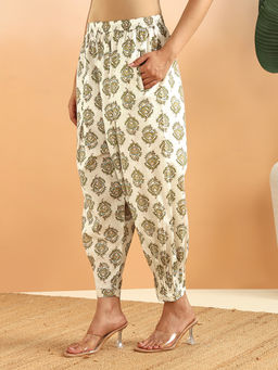 Fabindia - Teal Cotton Hand Block Printed Salwar