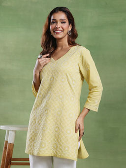 Fabindia - Yellow Cotton Short Kurti