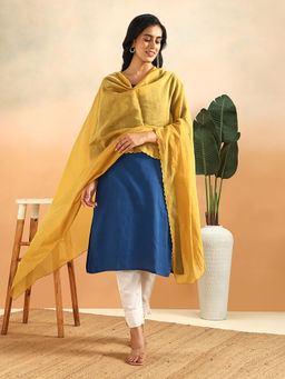 Fabindia - Mustard Cotton Silk Dupatta