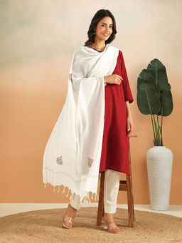 Fabindia - Natural Cotton Blend Hand Dupatta