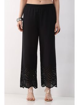 Biba - Women Black Cotton Straight Palazzos