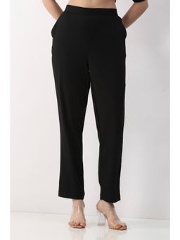 Biba - Women Black Viscose Lycra Regular Pant