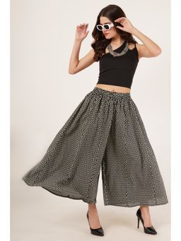 COTLAND FASHION - Grey Printed Flared Palazzo for Women