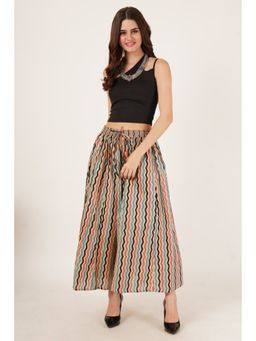COTLAND FASHION - Multi-Colour Striped Flared Palazzo for Women
