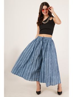 COTLAND FASHION - Blue Printed Flared Palazzo for Women