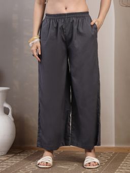 COTLAND FASHION - Charcoal Solid Straight Palazzo for Women