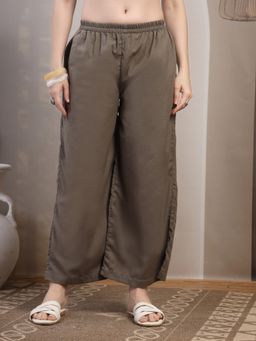 COTLAND FASHION - Grey Solid Straight Palazzo for Women