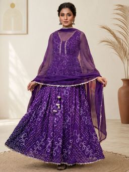 HOUSE OF JAMOTI - Eshana Bandhani Anarkali Kurta with Dupatta