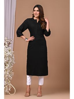 Rimeline - Women Yoke Design Solid Rayon Straight Kurta