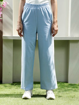 AAREIN - Blue Relaxed Fit Solid Regular Pant